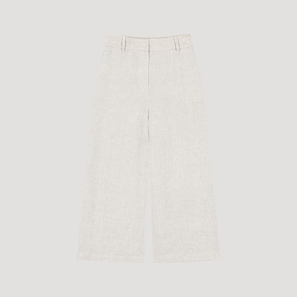 

She S miSS Linen Back Banding Wide pantS SwwSlo22010 Ot oatmeal/55