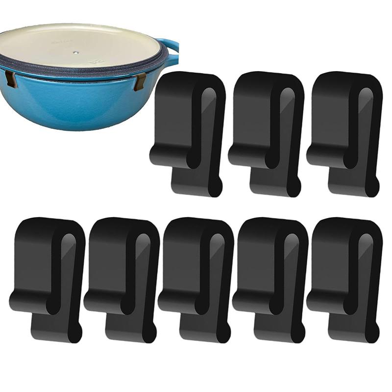 8 Pcs Silicone Oven Lids Bumper Clips 3D Pot Lid Protector Clip For Enameled Cast Iron Cookware Kitchen Cookware Utensil