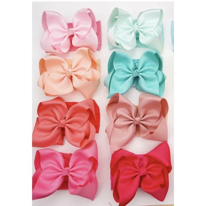 

8/12Pieces 8 Inch Soft Elastic Nylon Headbands Hair Bows Headbands Hairbands for Baby Girl Toddlers Infants Newborns