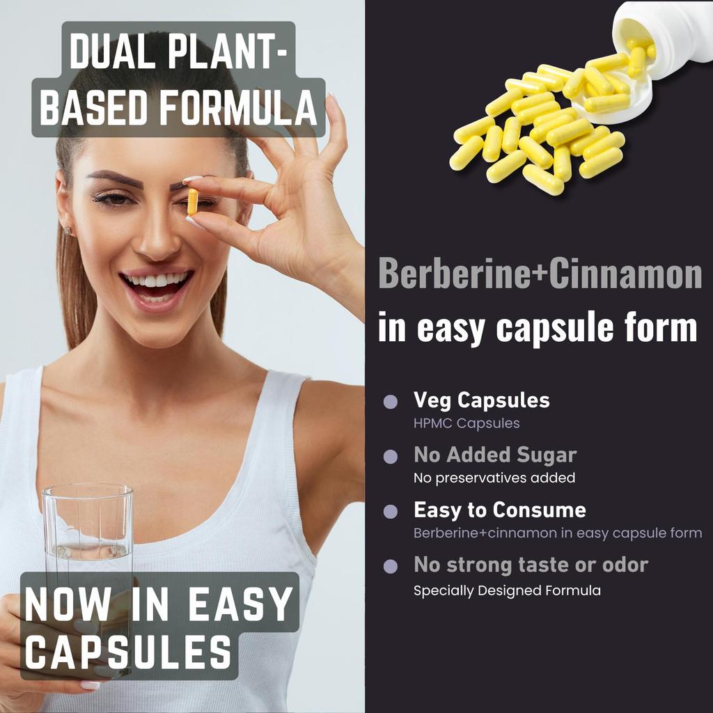 Berberine with Ceylon Cinnamon Capsules | Herbal Blend | 60 Caps