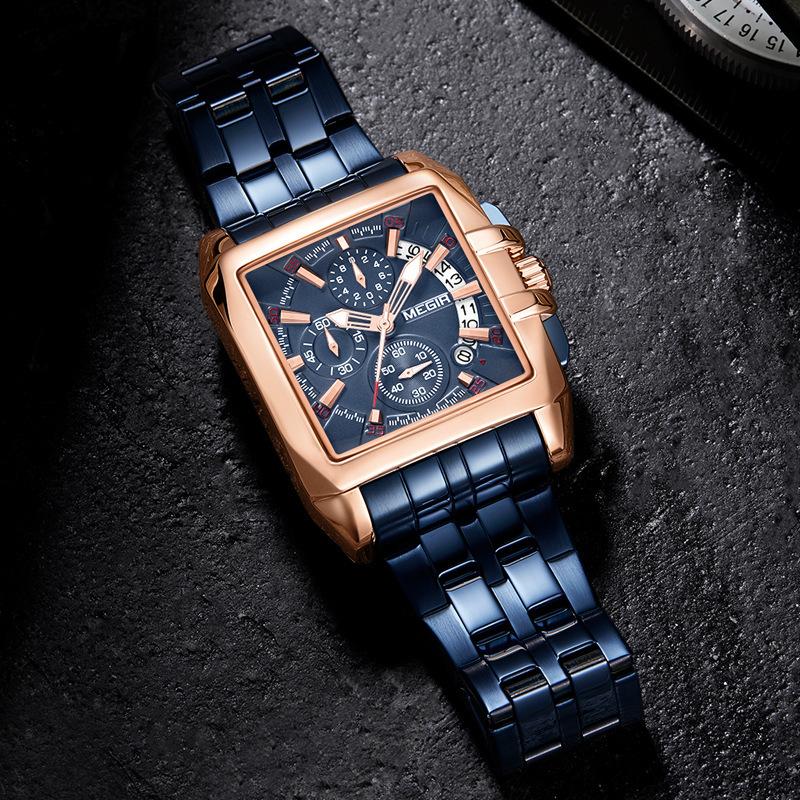 Business Men'S Watch, Trendy Multi-Function Chronograph Steel Belt Quartz Men'S Watch G