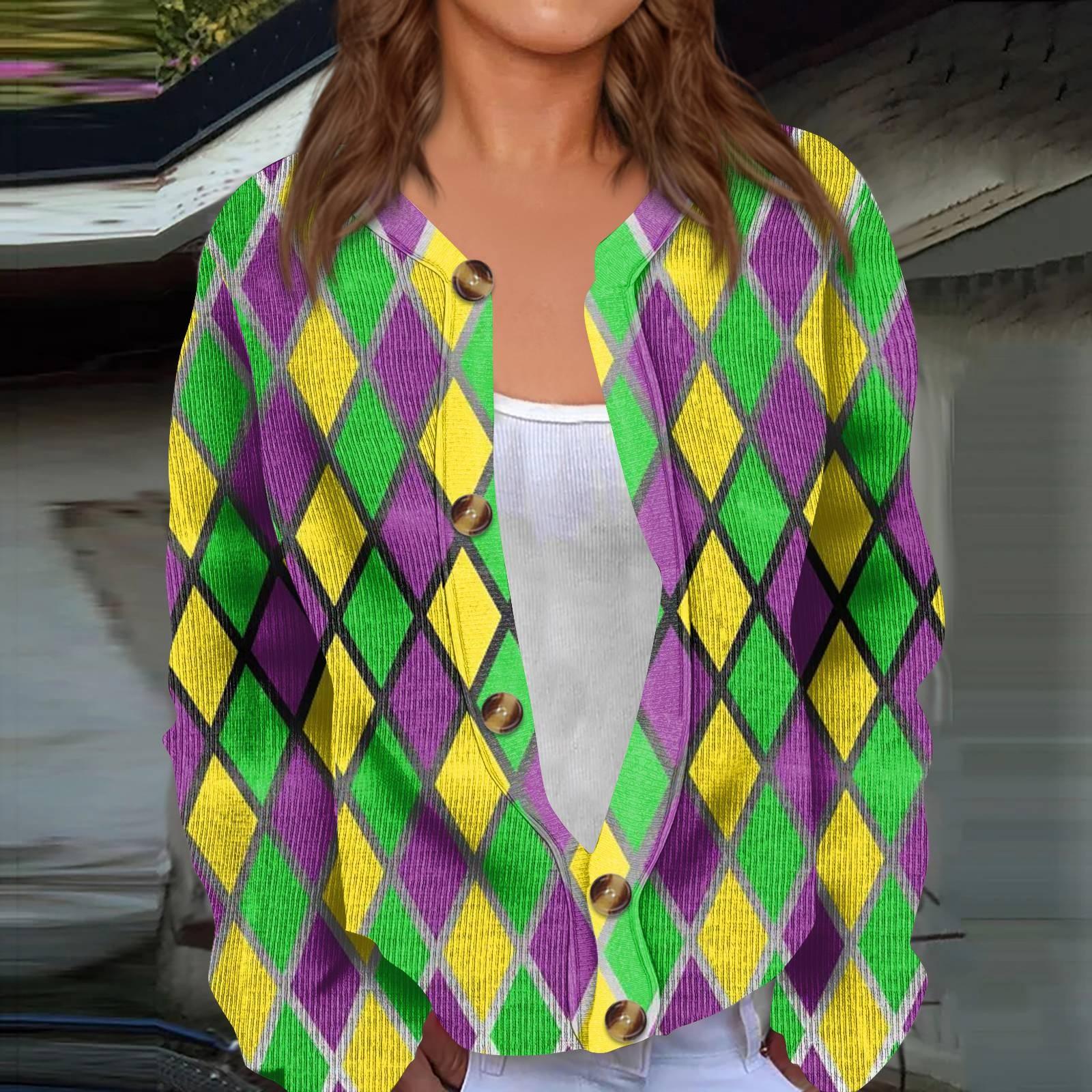 

Жіночий в язаний жакет з карнавальним принтом і довгим рукавом XL жовтий