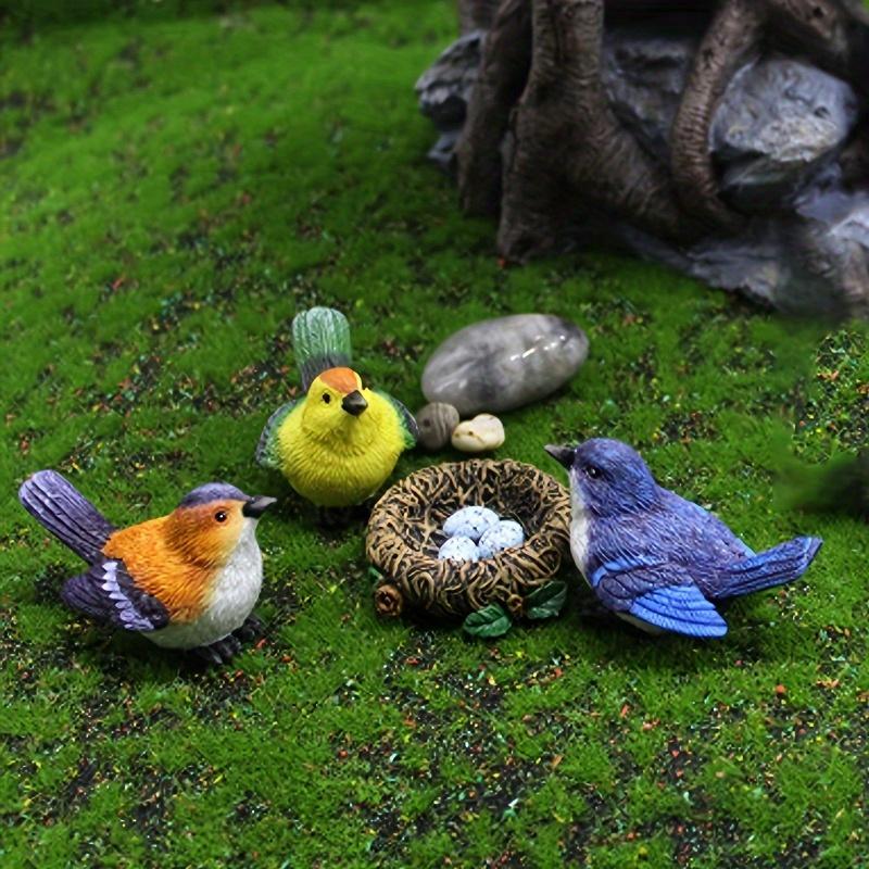 

4 шт. микропейзажи мини фигурки птиц гнездо фигурок птиц модель животных сказочный сад украшения домашний декор бонсай украшения 4pcs