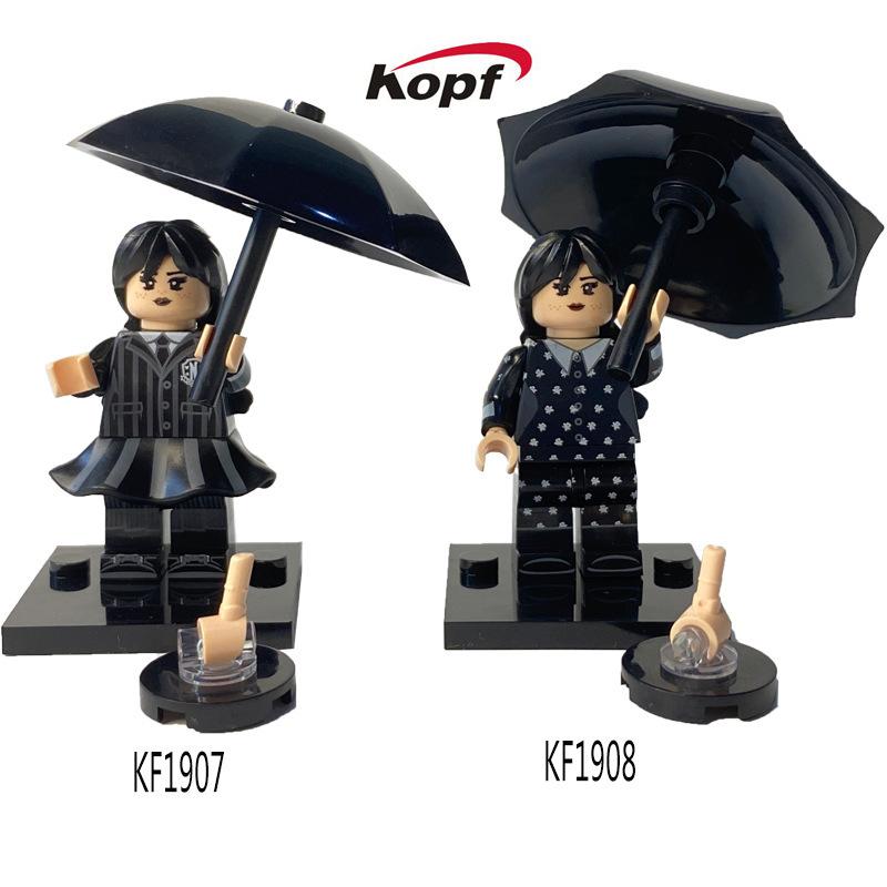 Kf1907 Wm2574 Wm2575 American Drama Wednesday Adams Building Block Figurine Toy