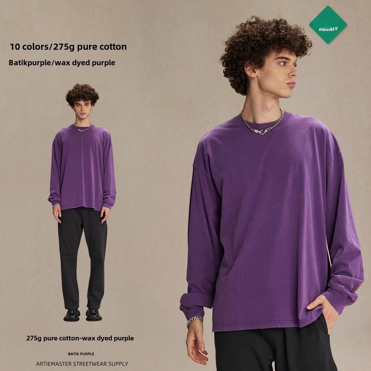 

Футболка мужская с длинным рукавом в стиле ретро-батик 2024 года, плотность 275 г, круглый вырез, стиль унисекс XL