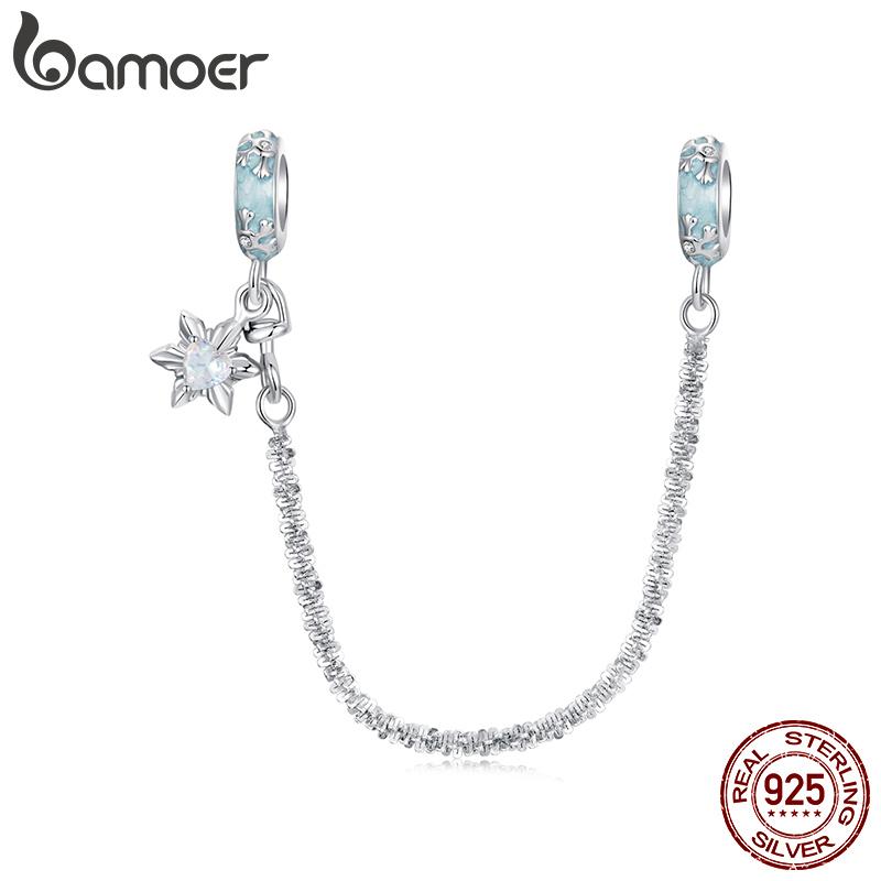 

BAMOER Solid 925 Sterling Silver Snowflakes Series Charm Бусины подходят для оригинального браслета и ожерелья Ювелирные изделия своими руками bamoer Charm 6.2cm серебряный