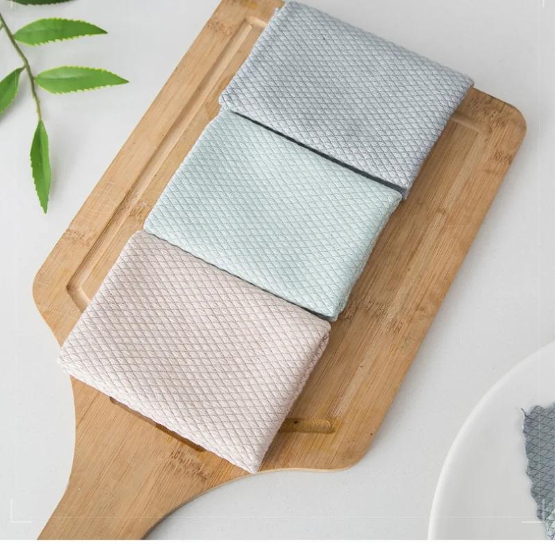 20PC Kitchen Anti-Grease Wiping Rags Efficient Fish Scale Wipe Cloth Cleaning  Home Washing Dish  Towel