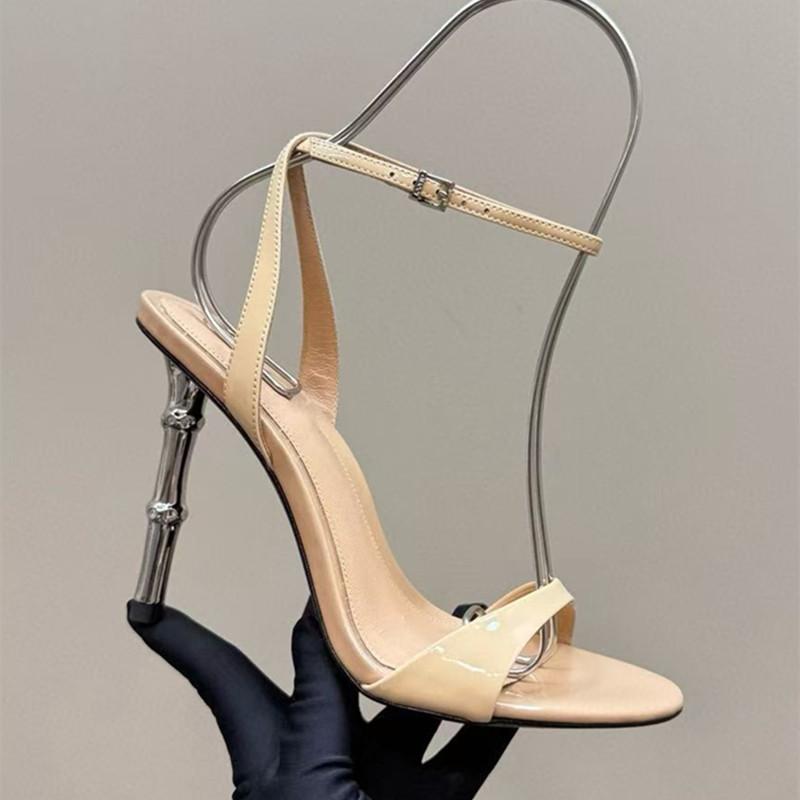 

Fashion 2025 New Fashion Patent Leather Ankle Strap Women Gladiator Sandals Elegant Stiletto High heels Summer Concise Office Lady Shoes 40