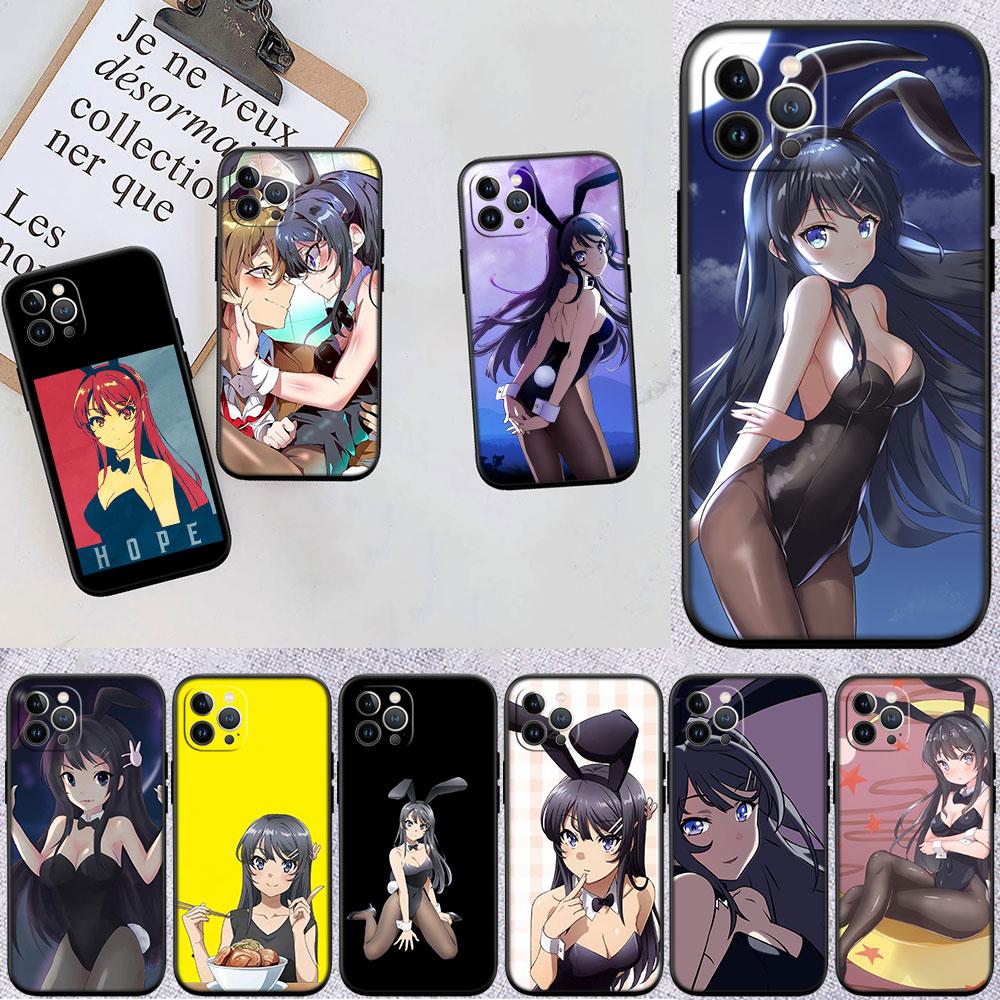 PP12 Bunny Cute Girl Anime Soft Shell Phone Case for iPhone SE X XS XR 11 16E 17 Pro Max Air 8 7 6 6s Plus