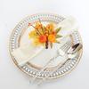 Double Pumpkin And Maple Leaf Napkin Rings Set Fall Thanksgiving Table Decor With Artificial Wreath For Halloween Dinner Party