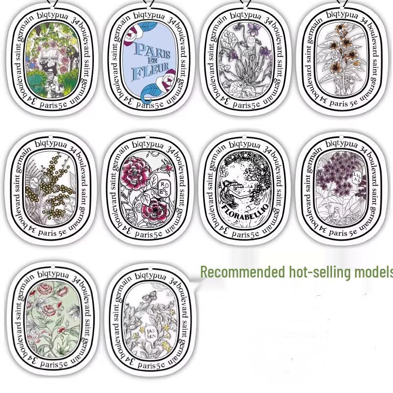 10-Piece Car and Home Floral Fragrance Pendant - Creative Solid Air Freshener Slices