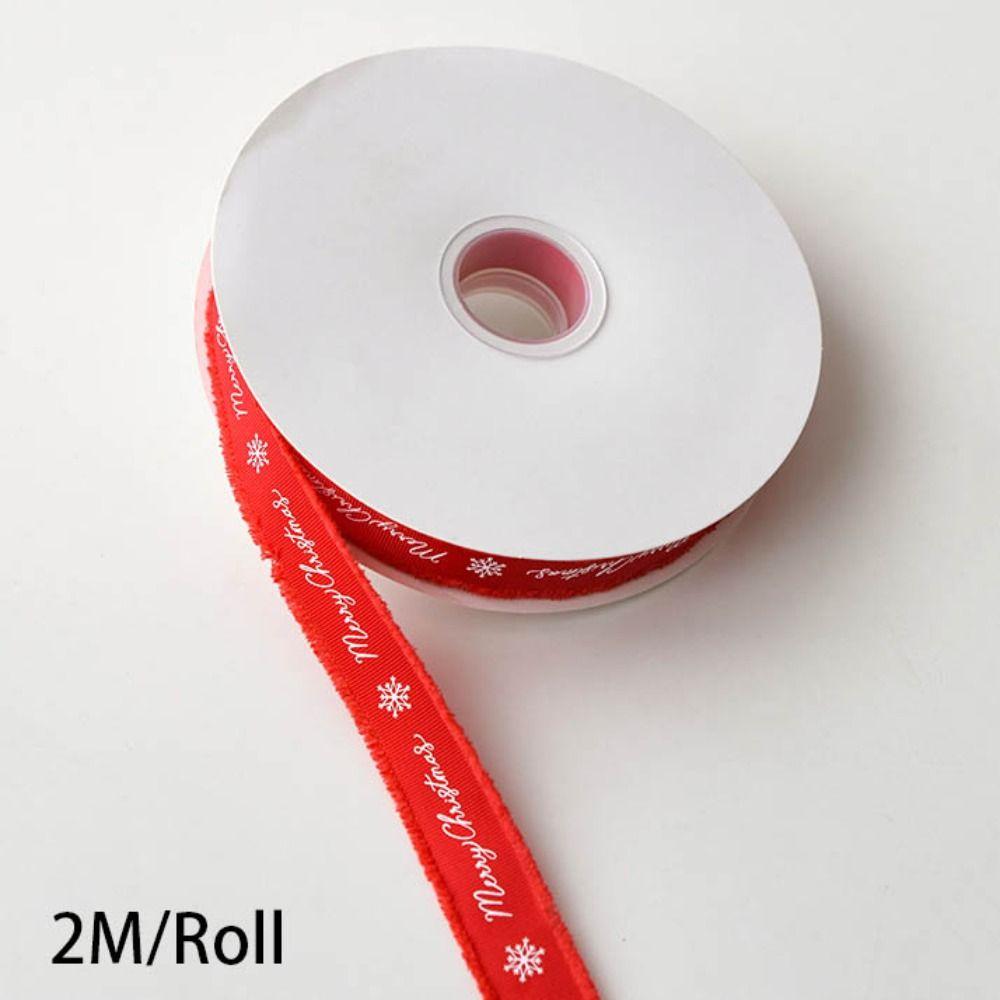 2M Dacron Christmasn Ribbon Red Gift Wrapping Ribbon Holiday Decor Gift Packing  Christmas