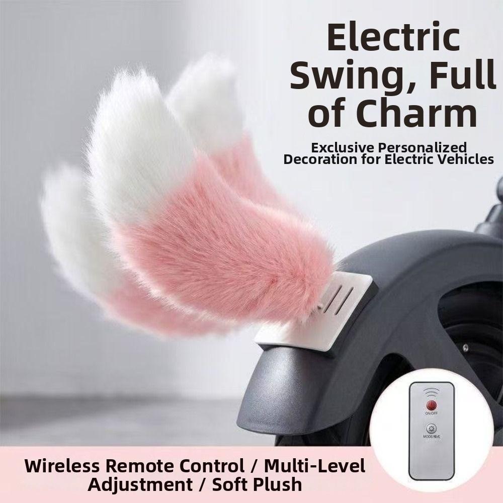 Fluffy Car Wagging Moving Tail Rechargeable Motorcycle Tail Ornament All Vehicles