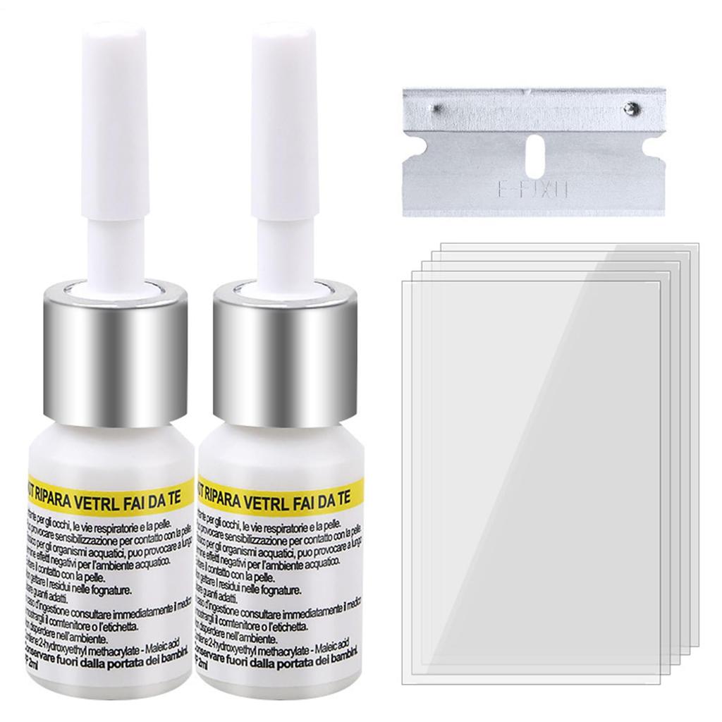 Car Window Repair Kit Glass Nano Repair Fluid 2 Piece Glass Repair Kit Glass