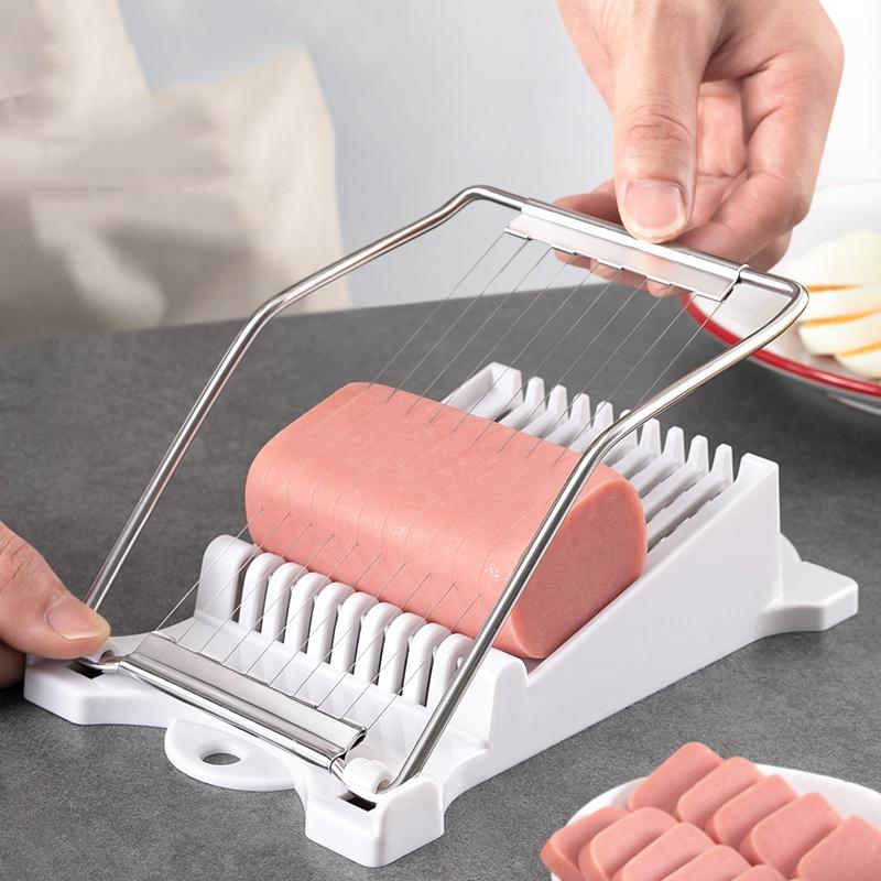 Lunch Meat Slicer Luncheon Meat Slicer Multifunctional Stainless Steel Ham Fruit Vegetable Egg Cheese Slicer Kitchen Gadget