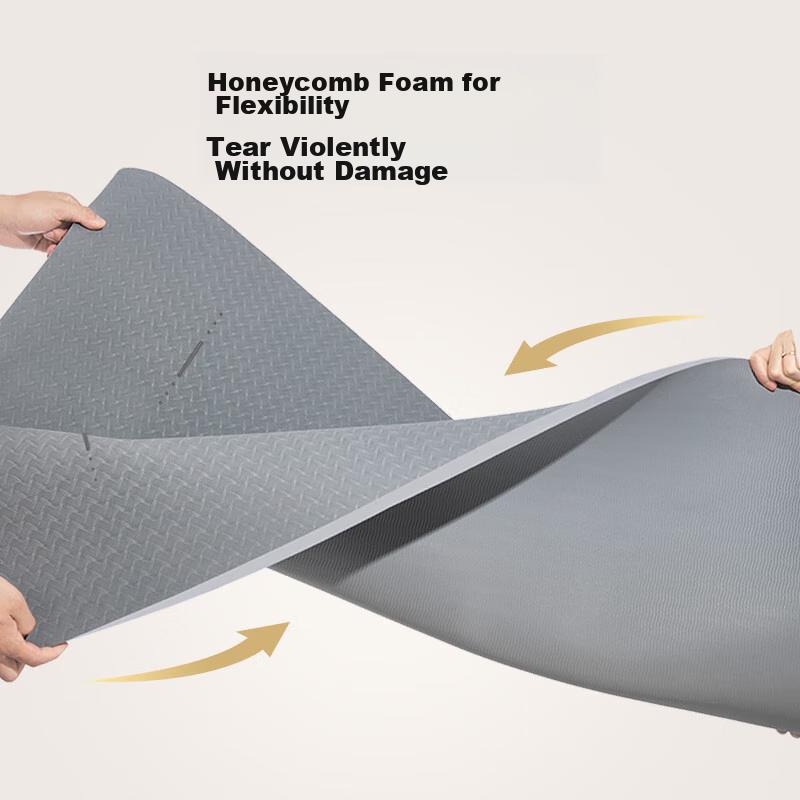 JD Original Yoga Mat, Fitness Mat, Non-Slip, Thickened And Widened, 183*80cm, for Beginners, Men And Women, Gray, 8mm Thick
