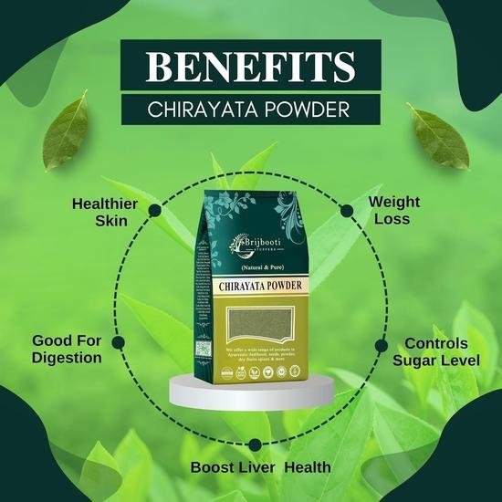 Brijbooti Chirayata Powder 400 Gm - chirata - Kirayata- Kalmegh | Bitterstick Powder| Pure & Natural