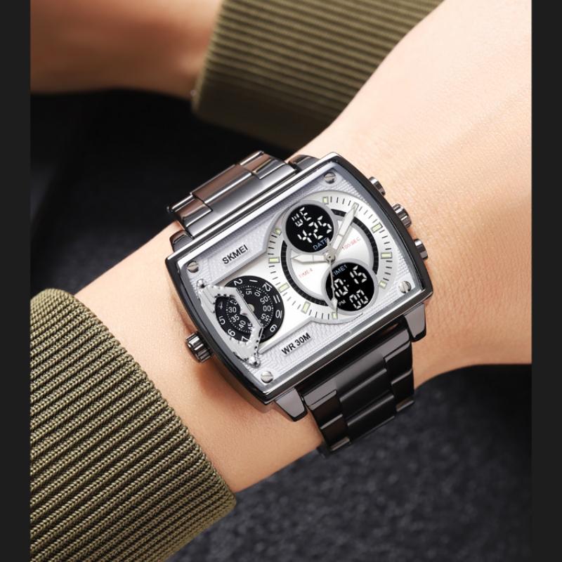 Skmei Digital Sportsklokke Business Herre Kvarts Klokker Vanntett Kronograf Dobbel Visning Originale Armbåndsur