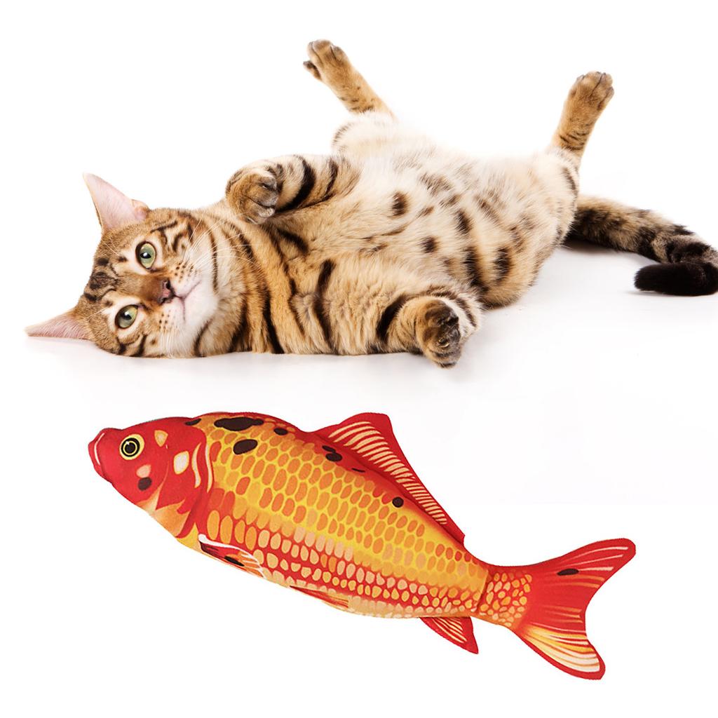 Elektrisches Fisch Katzenspielzeug Plüsch Beweglich Wedelnd Springend Automatische Simulation Fisch Wiederaufladbares Haustierspielzeug