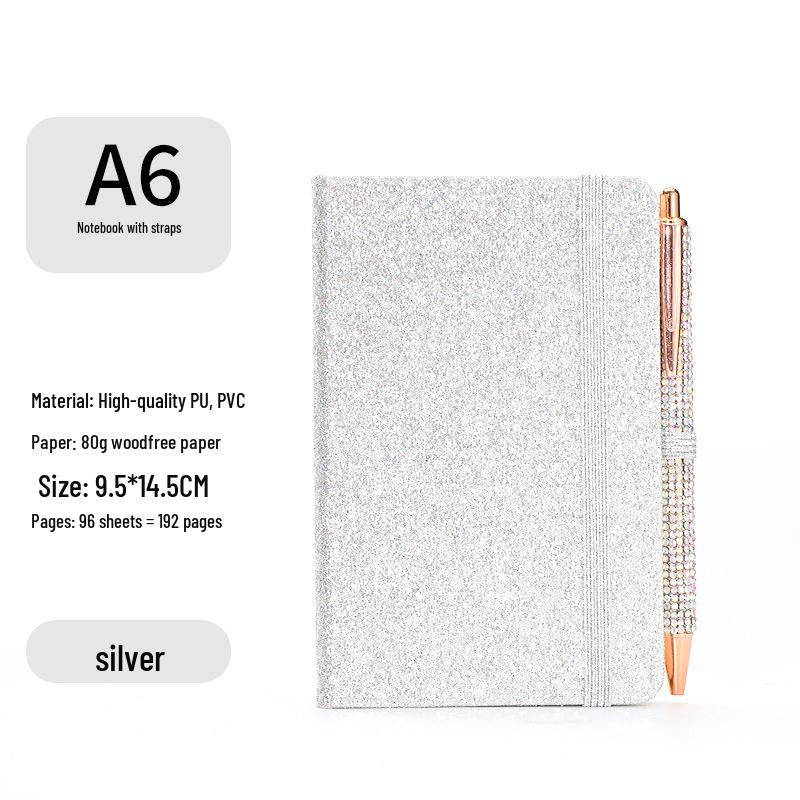 Exquisite Glitter Sequin Strap Journal: Personalized Creative Diary Notebook