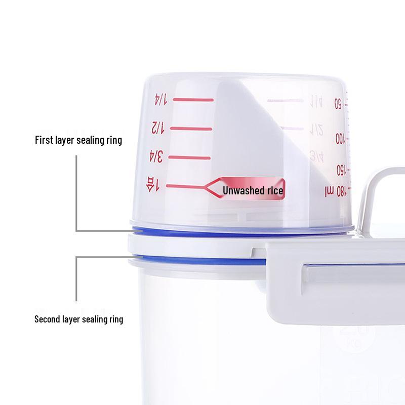 Transparent Japanese Rice Storage Bucket - Large Capacity, Insect-Proof, Double Buckle, Multi-Purpose for Grains & Cereals