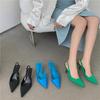 Women Simple Blue Slingback Pumps 2025 Summer Elegant Pointed Toe High Heels Shoes Woman Solid Thin Heel Sandals for Women