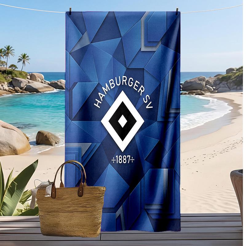 Asciugamano da Spiaggia con Stampa Calcio Hamburger SV, Asciugamano Grande Morbido ad Asciugatura Rapida per Spiaggia Campeggio Nuoto