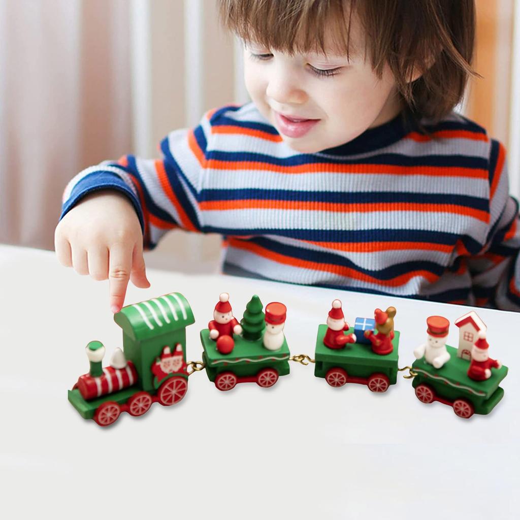 Christmas Decorations Christmas Wooden Train Children's Kindergarten Holiday Christmas Gifts