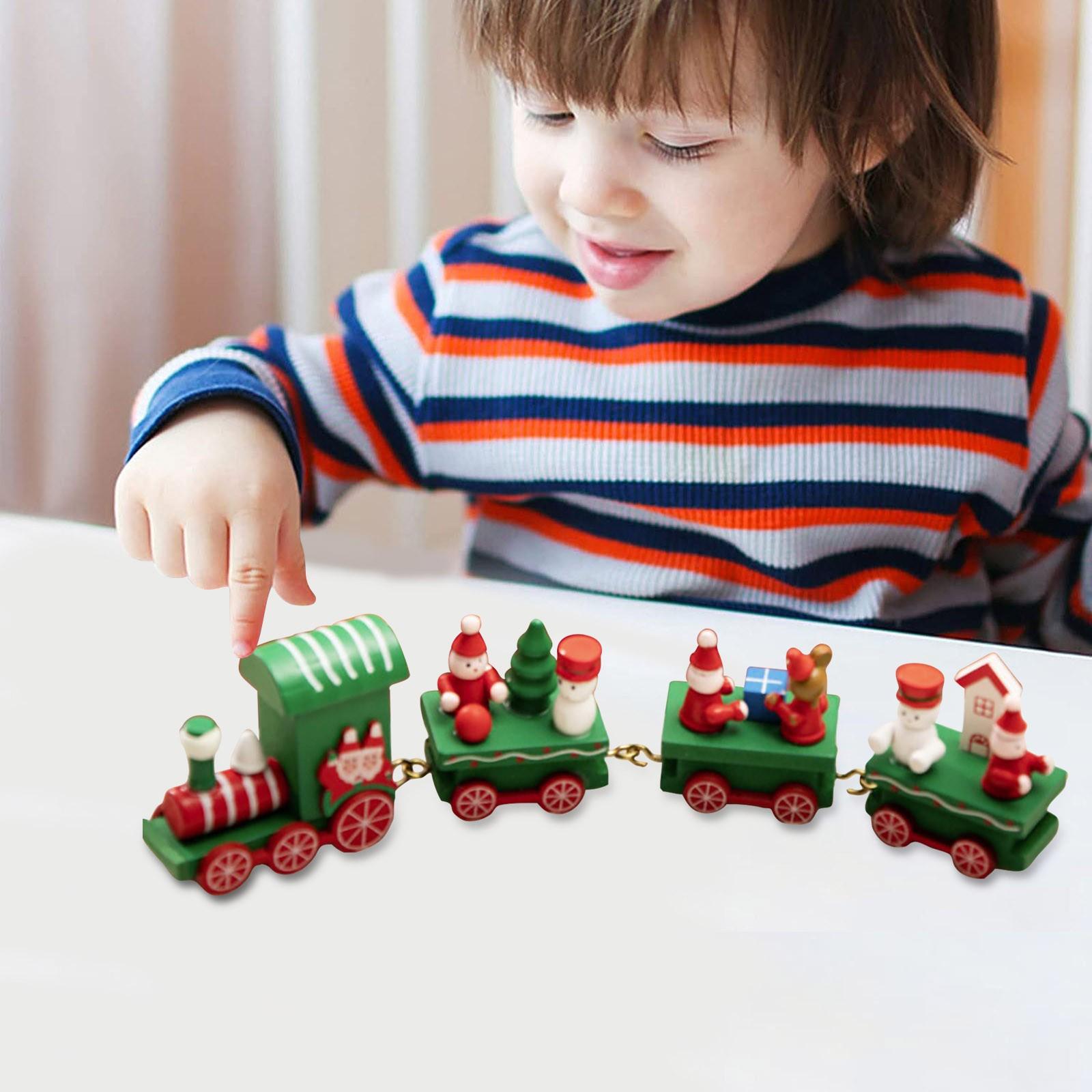 Christmas Decorations Christmas Wooden Train Children s Kindergarten Holiday Christmas Gifts