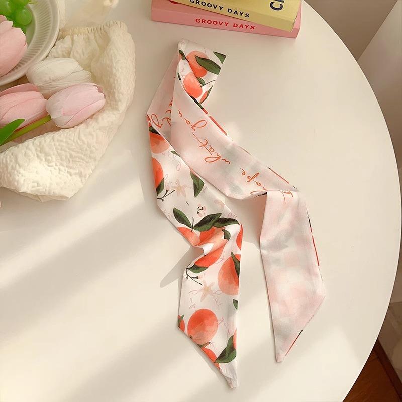 Silk Scarf Headband French Braided Hair Ribbon Versatile Ponytail Streamer Headgear Bag Decoration
