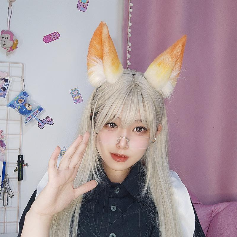 Handgemachtes Simulations-Fuchs-Ohren-Kopfschmuck Comic-Show Zweidimensionales Cosplay-Zubehör Haarschmuck Plüsch-Fuchs-Ohren-Stirnband