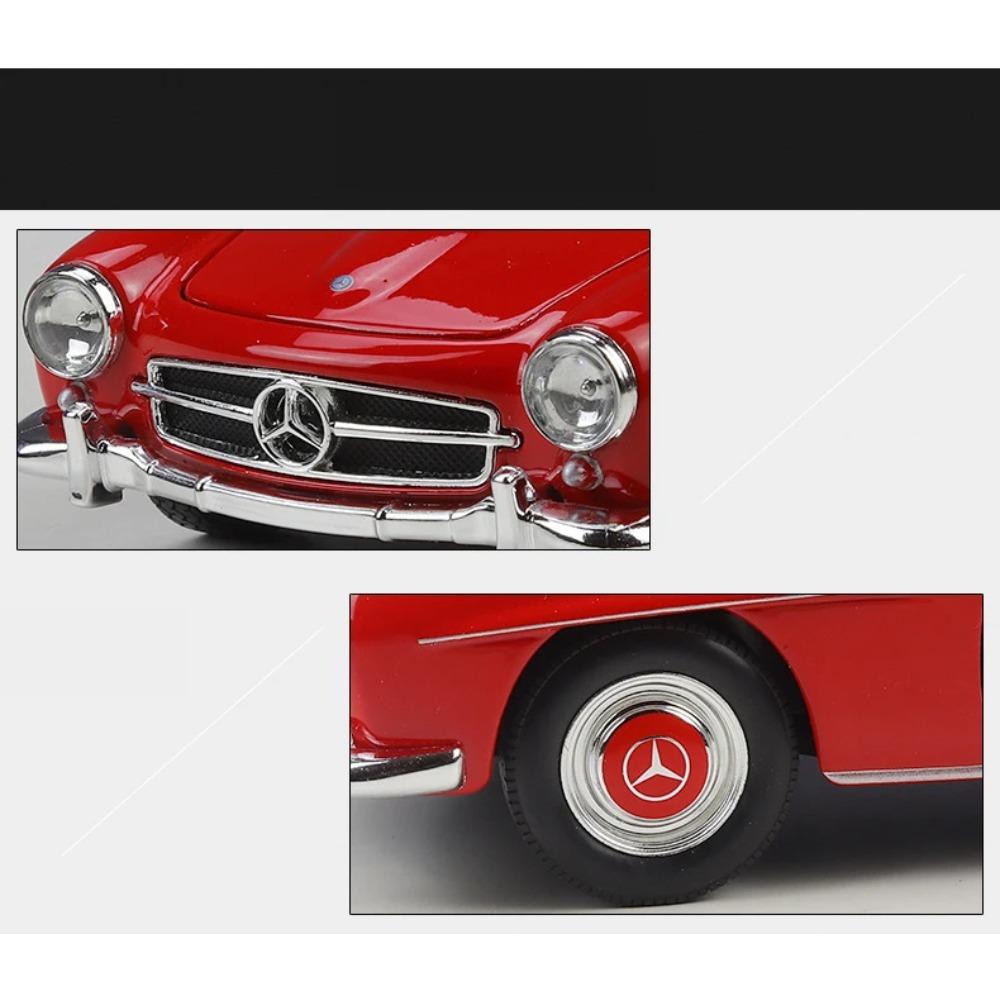 Welly 1/24 1955 Mercedes-Benz 190 SL Alloy Roadster Luxy Car Model Diecast Metal Classic Retro Old Car Vehicles Model Kids Gifts