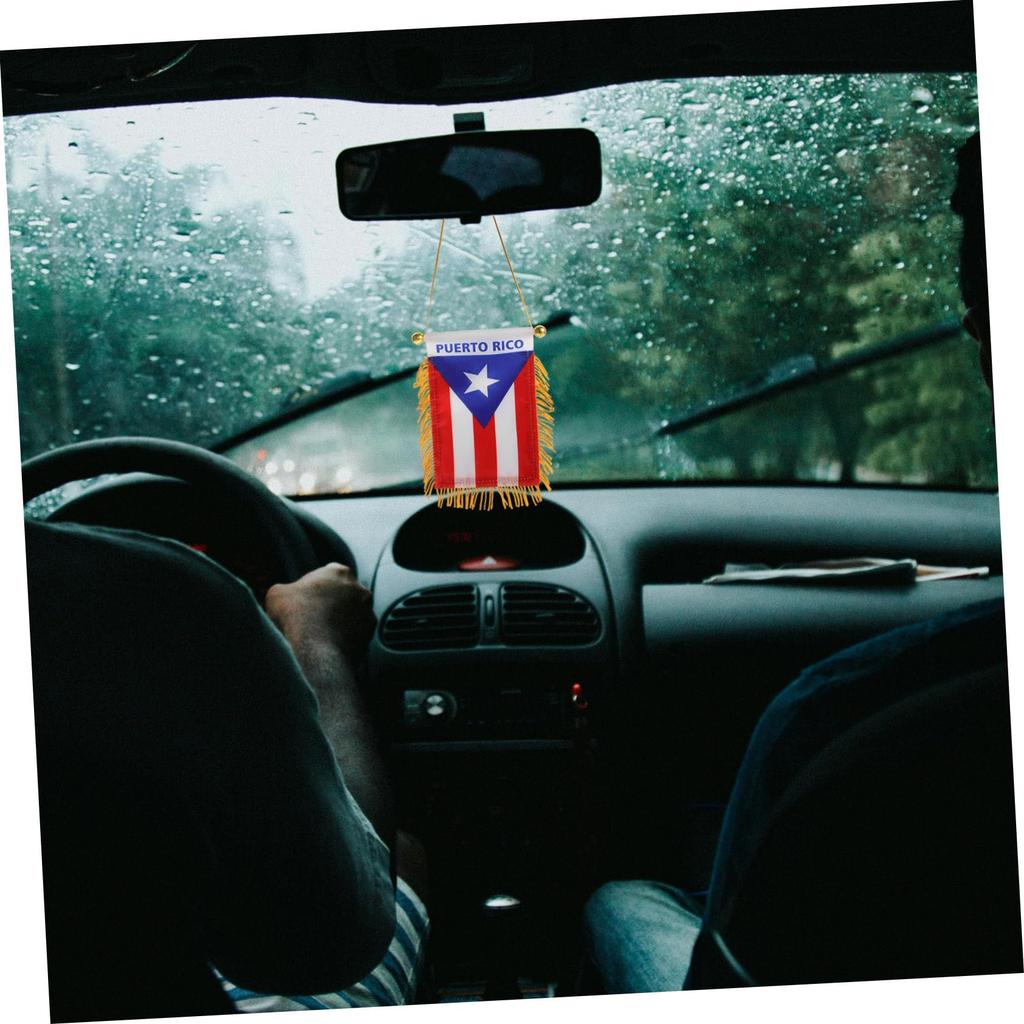 TENDYCOCO Puerto Rico Flag Car Hanging Pendant Car Rearview Mirror
