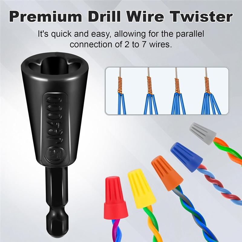 4 Pcs Wire Twister Tool Fordrill Wirenut Twister Compatible With8 To24 Awg And2 To7 Fordrill Forelectrical
