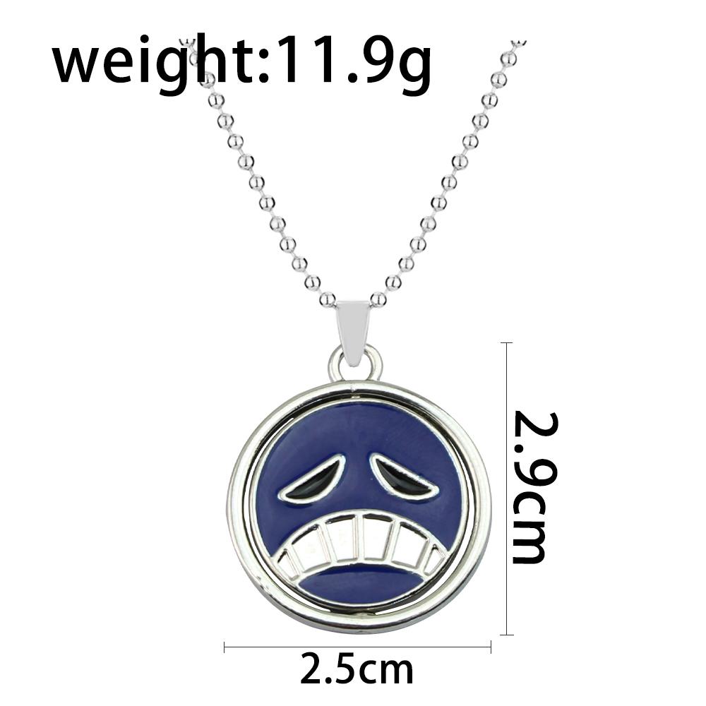 Anime One Piece Halskette Portgas D Ace Schlüsselanhänger Metallhalsketten Schmuck Kreative Rotierende Anhängerketten Choker Schlüsselanhänger