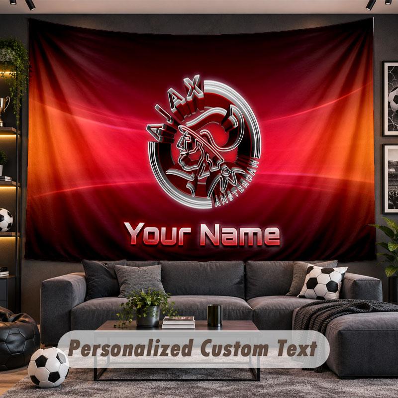 Wall Hanging Tapestry Custom NameAjax Amsterdam Pattern Personalized Printed Fabric Wall Decor