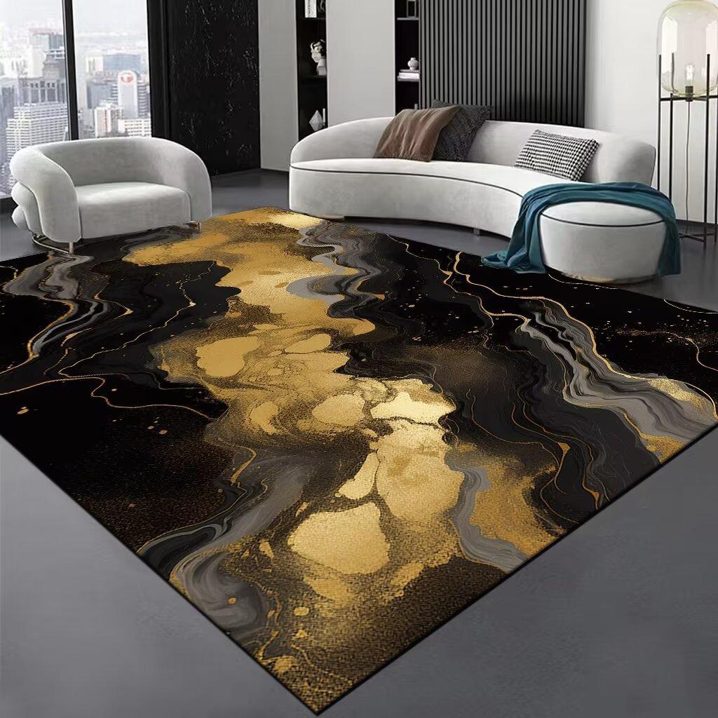 Europe Retro Style Simple Stripe Carpet Living Room Sofa Bedroom Bedside Study Entrance Door Rug Non-slip Luxury Home Decor Mat