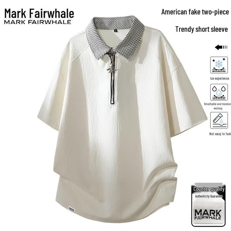 Mark Fairwhale Men s Summer Half-Zip Polo Shirt 4XL