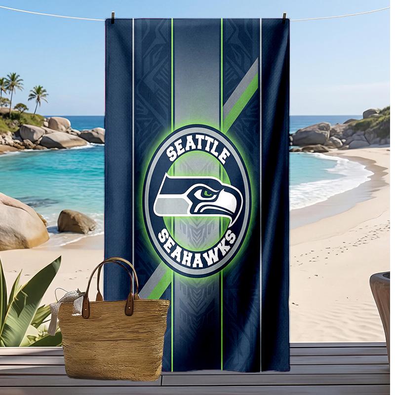 Seattle Seahawks Print Beach Towel Soft Portable Quick?dry Towel For Pool Summer Vacation Outdoor Sport