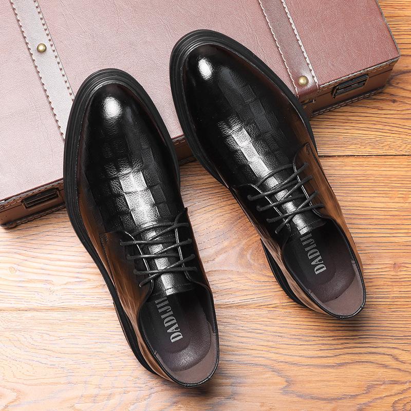 Men's Leather Shoes Black Soft Leather Soft Bottom Spring And Autumn Best Man Men's Business Formal Wear plus size 38-45