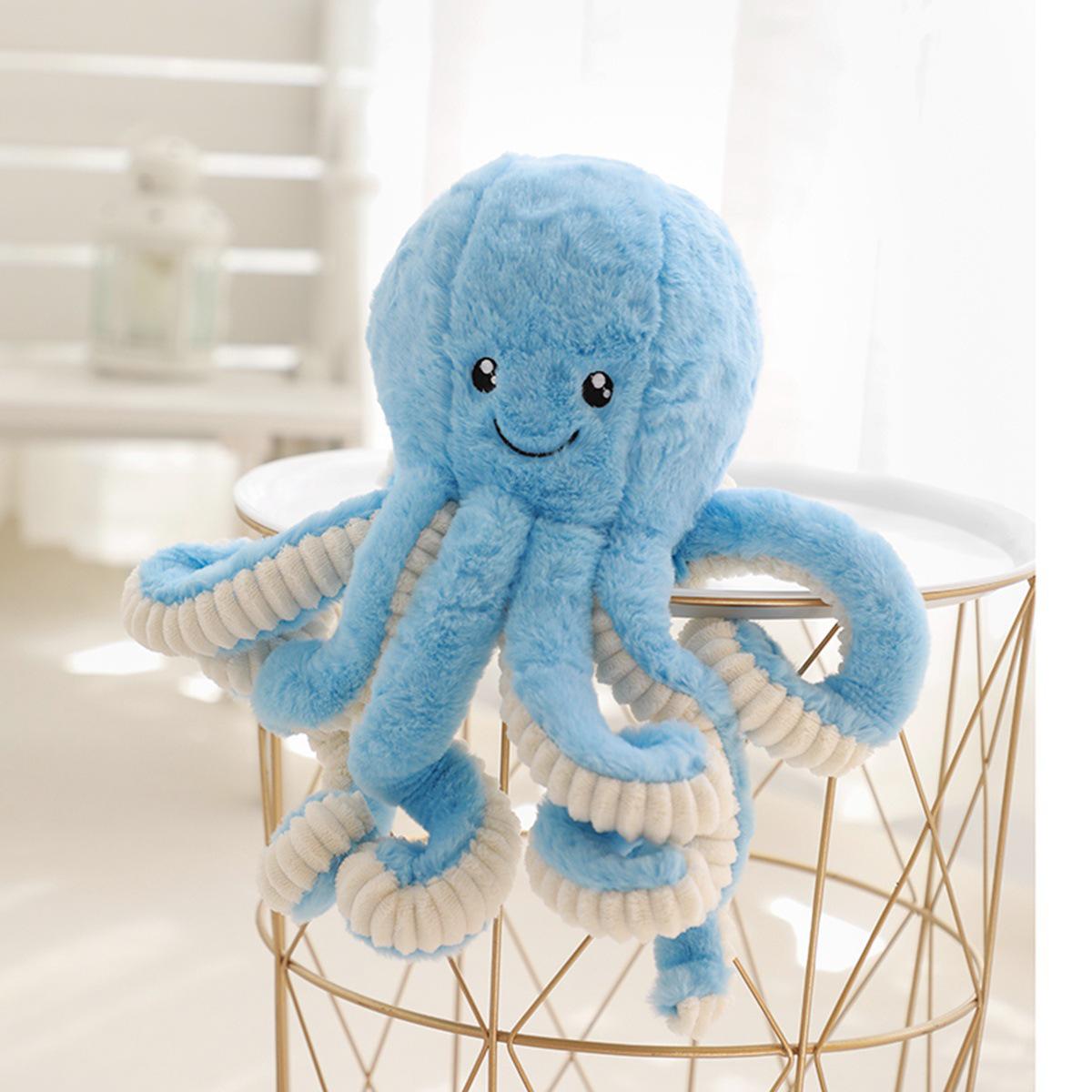 Octopus Plush Toy: Eight-Clawed Soft Doll Gift 18cm (Keychain) синий