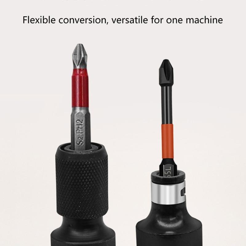 1/2 Inch Square Drives To 1/4 Inch Hex Female Socket Adapter Converters Chuck Adapter for Impact Air Electric Wrench