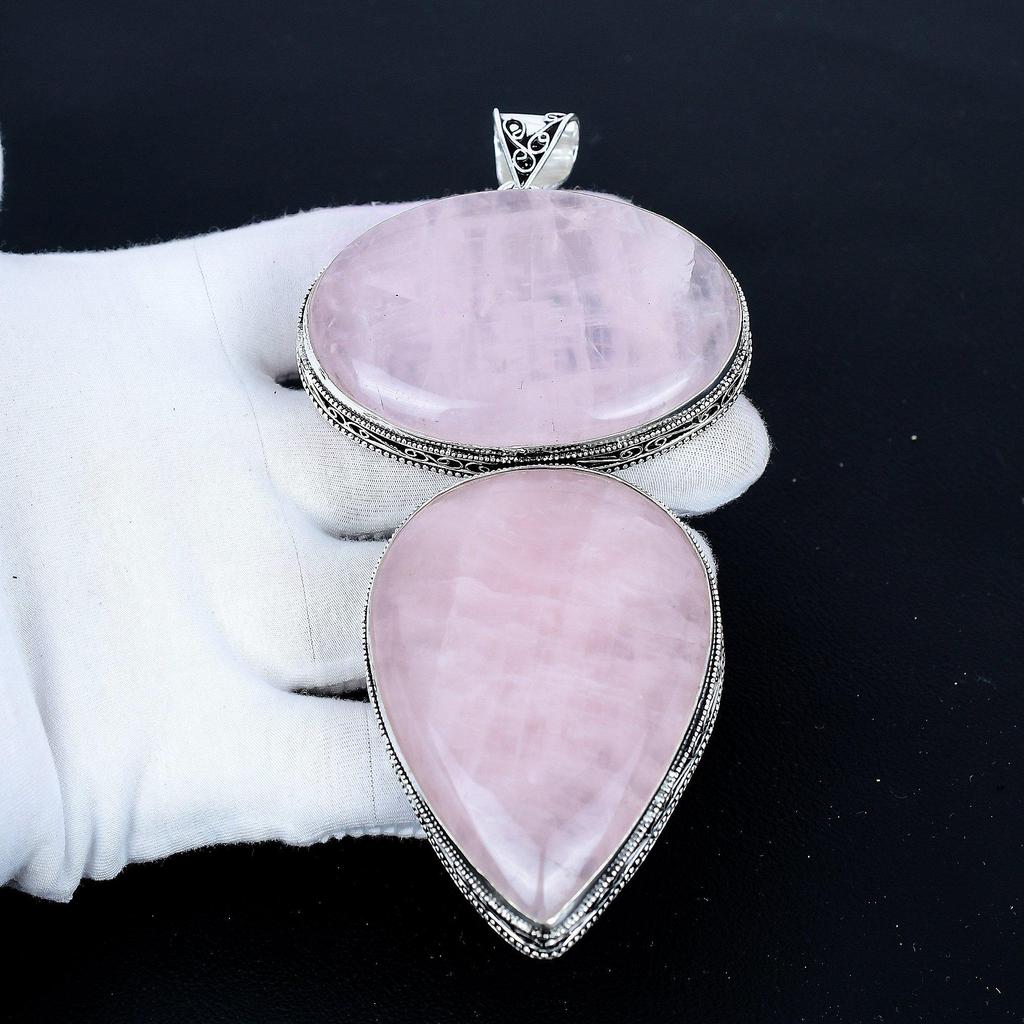 Rose Quartz Pendant, 925 Sterling Silver Handmade Jewelry, Rose Quartz Silver Pendant, Party Wear Jewelry For Women's, Pendant Wadding Gift
