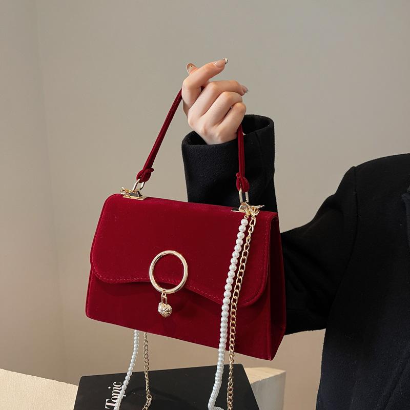 Rote herzförmige Braut-Clutch, Hochzeits-Abendtasche für Braut und Brautjungfern