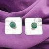 Round Natural Green Onyx Birthday Stud Mother Gift Earrings 925 Sterling Silver EE-146-15