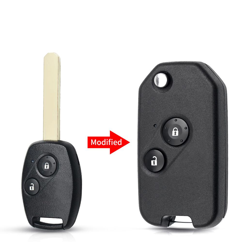 For Honda Fit Accord Civic 2006-2011 2003-2013 CRV 2018 Pilot Modified Flip 2/3/4 Buttons Car Remote Key Shell with/without Rubber Pad