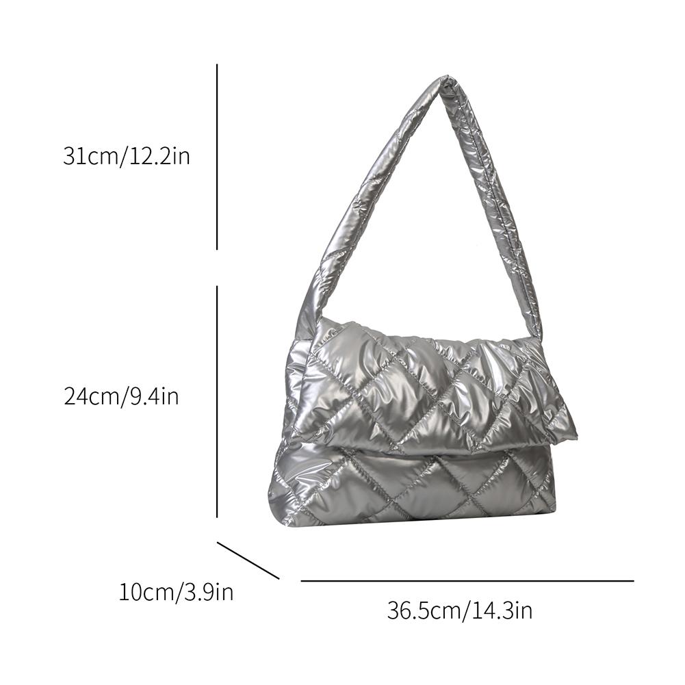 Women Puffy Tote Handbag Large Capacity Quilted Shoulder Bag Space Padded Commute Crossbody Bags Travel Puffer Top-Handle Bags
