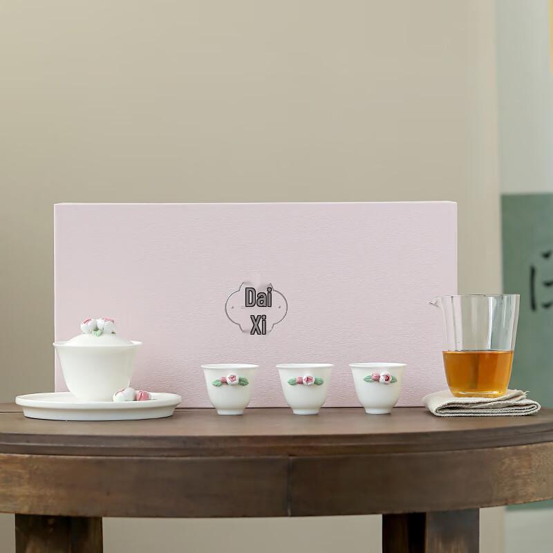 

Ink Wash Hand-Pinched Flower Ceramic Tea Set