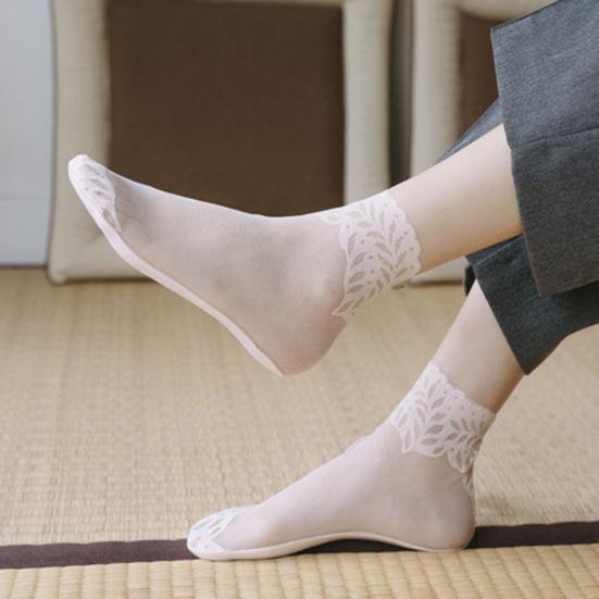 Sheer Socks Thin for Women Mid-tube Nylon Breathable Mesh See Through