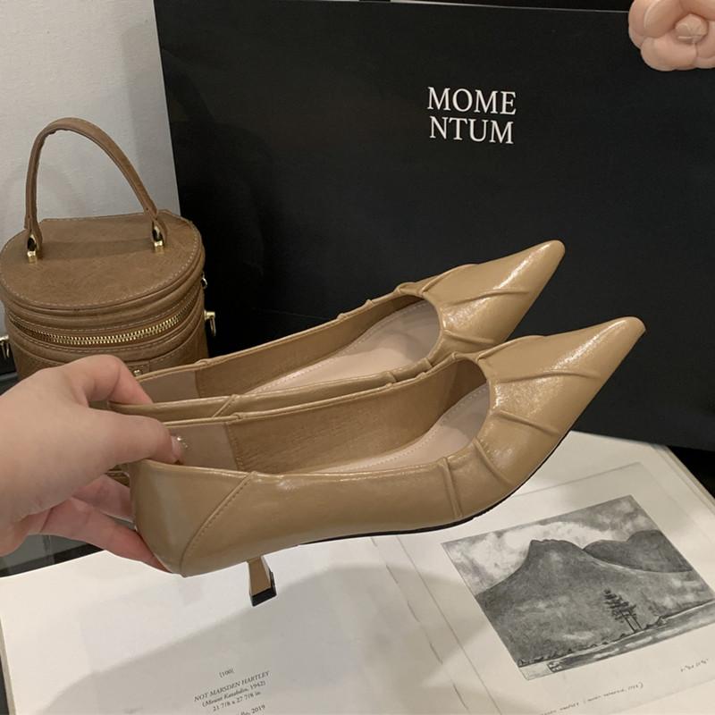 

Fashion Bailamos 2025 Spring Women Pumps Shoes Fashion Pointed Toe Slip On Ladies Elegant Single Shoes Thin Low Heel Dress Pumps Shoes M 39 хаки